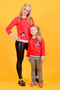 Детская толстовка "Мини Маус" ДФ 145 Family look (красный) Детская толстовка